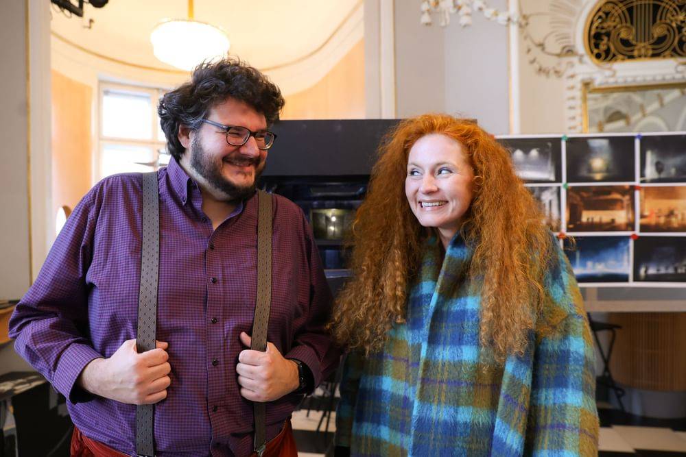 Axel Ranisch (Regie & Libretto), Martina Eisenreich (Komponstin) beim Konzeptionsgespräch