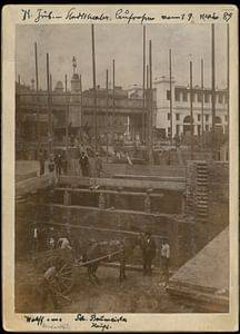 Die Baustelle des Kaiserjubiläums-Stadttheaters am 19. Mai 1898 © Bezirksmuseum Währing