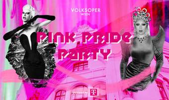 Poster motif for the Pink Pride Party in front of the Volksoper