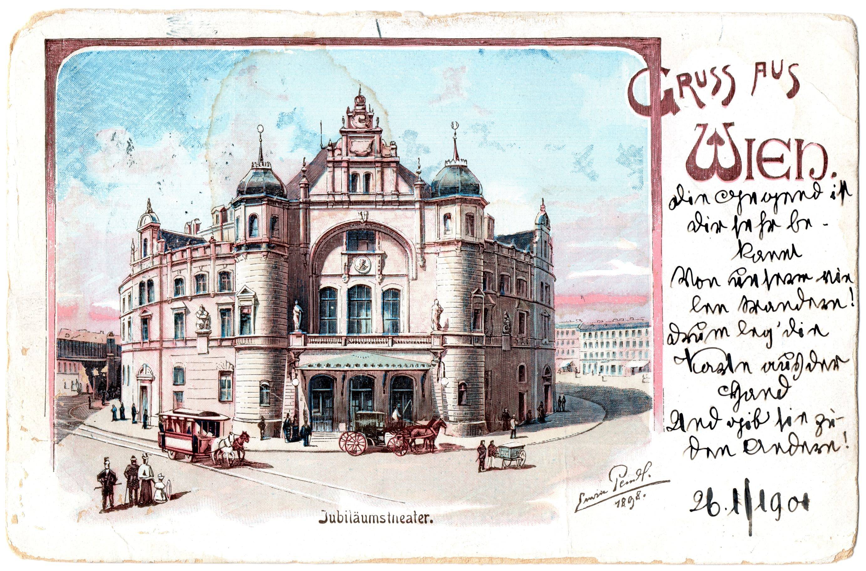 Ansichtskarte des Kaiserjubiläums-Stadttheaters