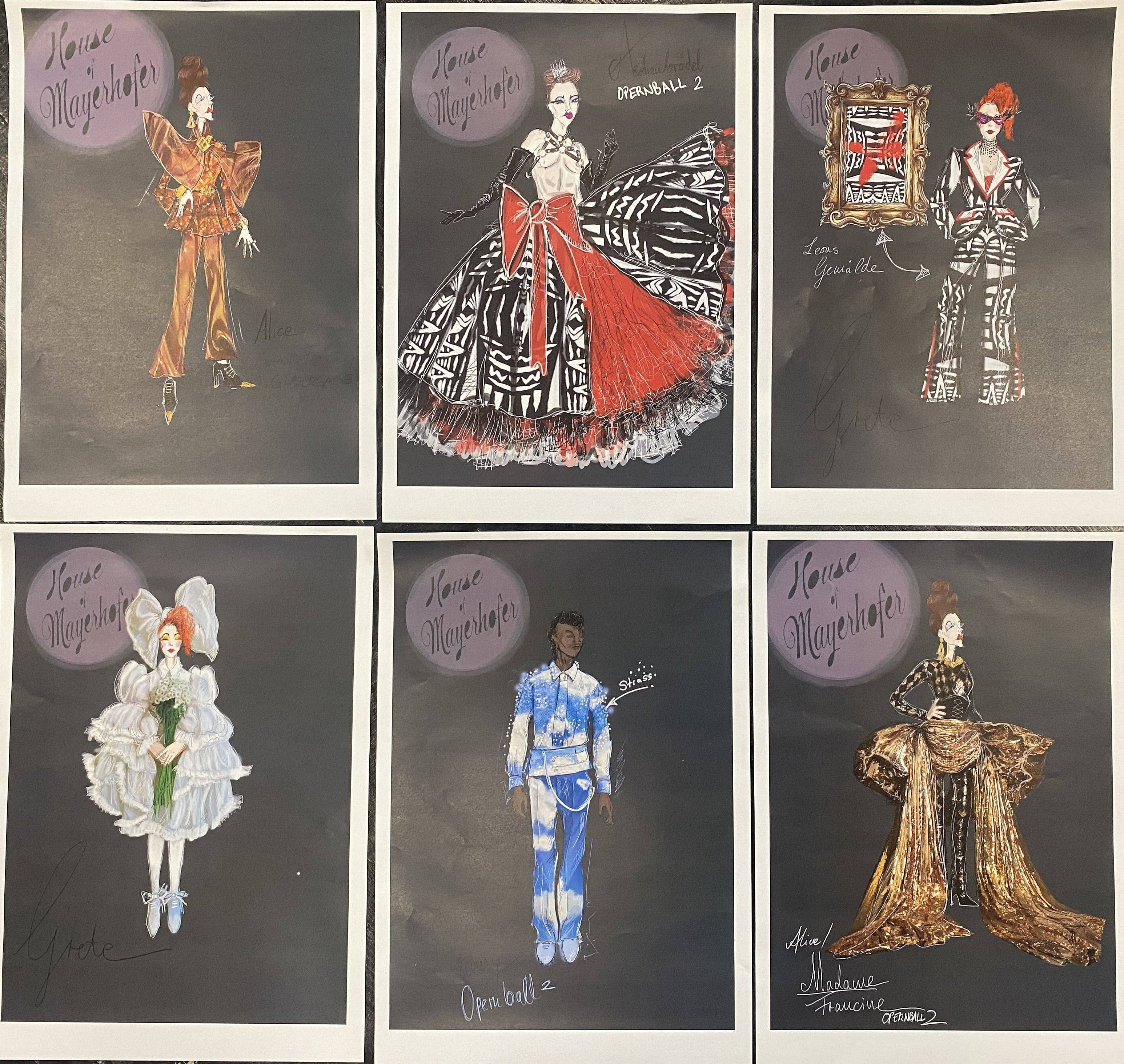 Figurinen zu "Aschenbrödels Traum"